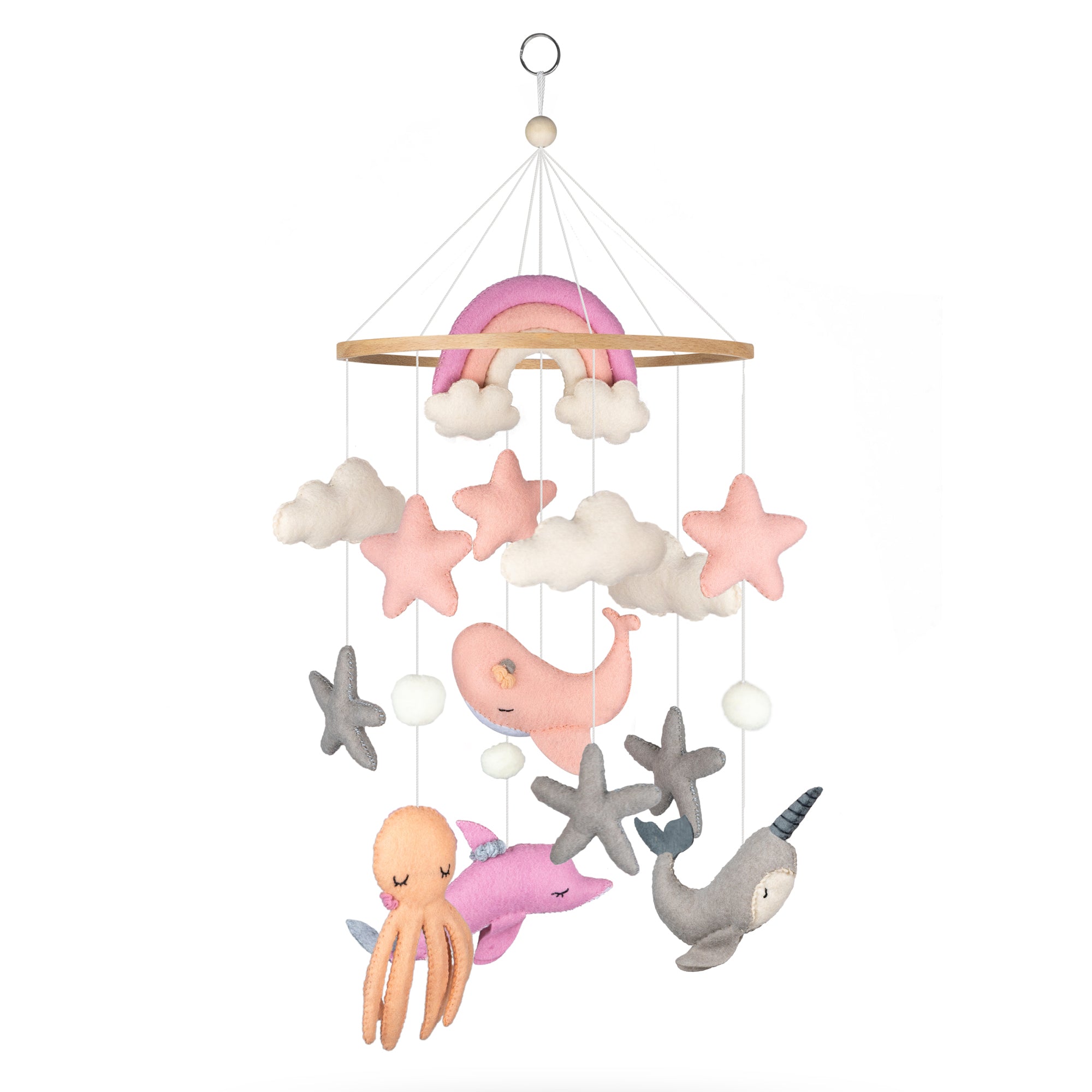 Pink Dolphin Crib Mobile