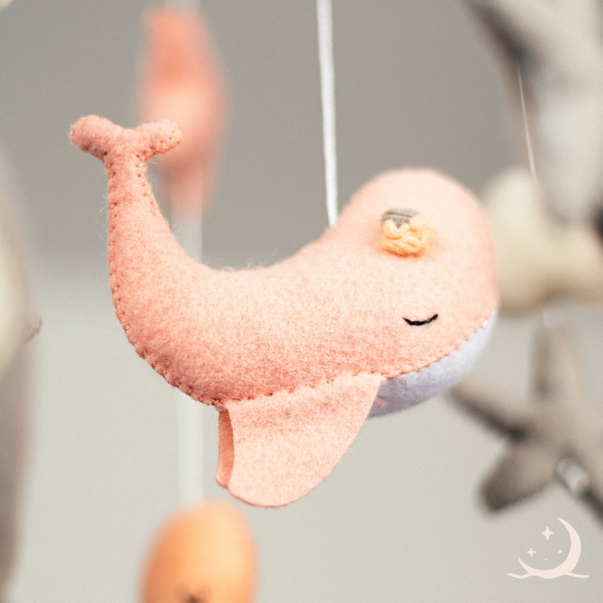 Pink Dolphin Crib Mobile