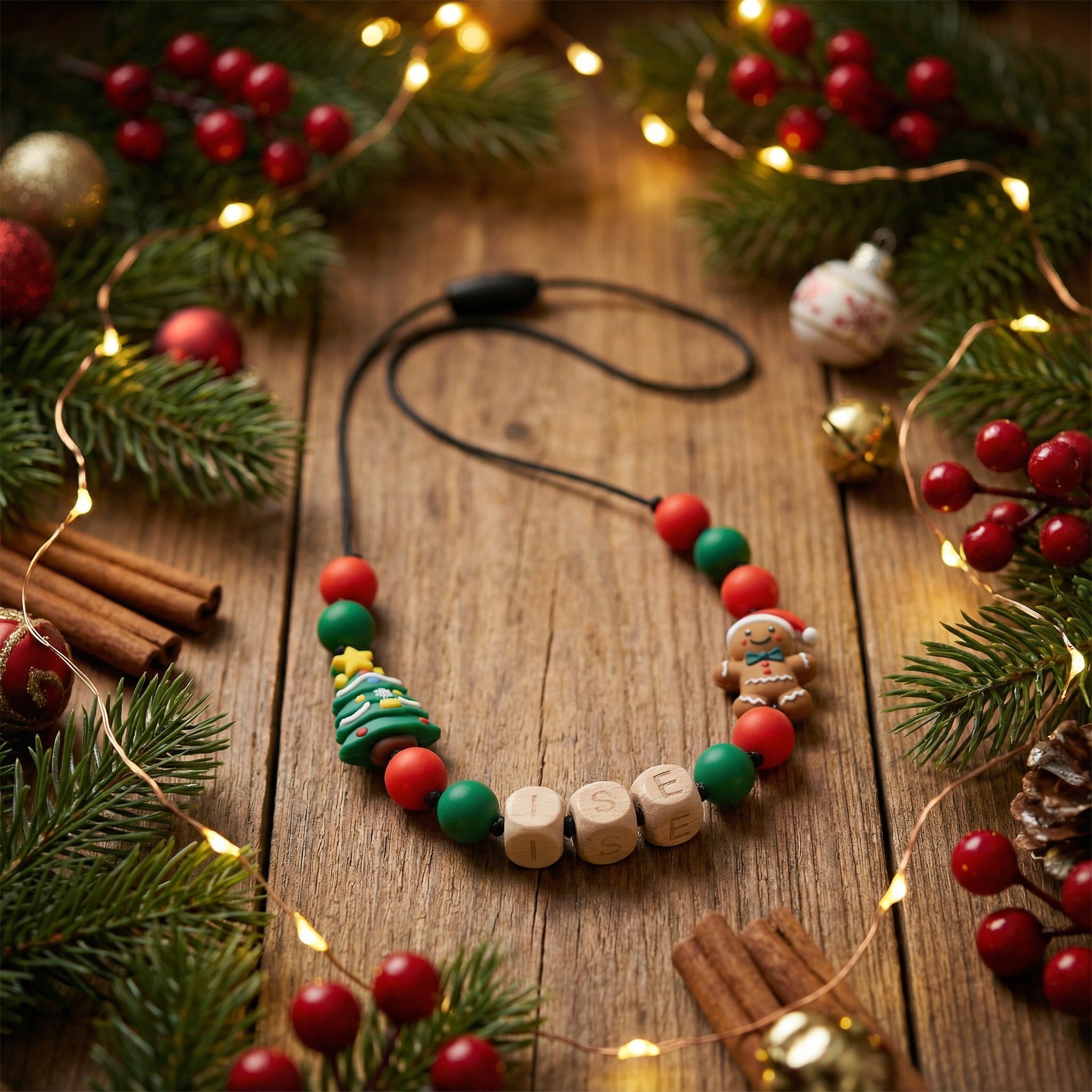 Gepersonaliseerde kerstketting - Gingerbread man