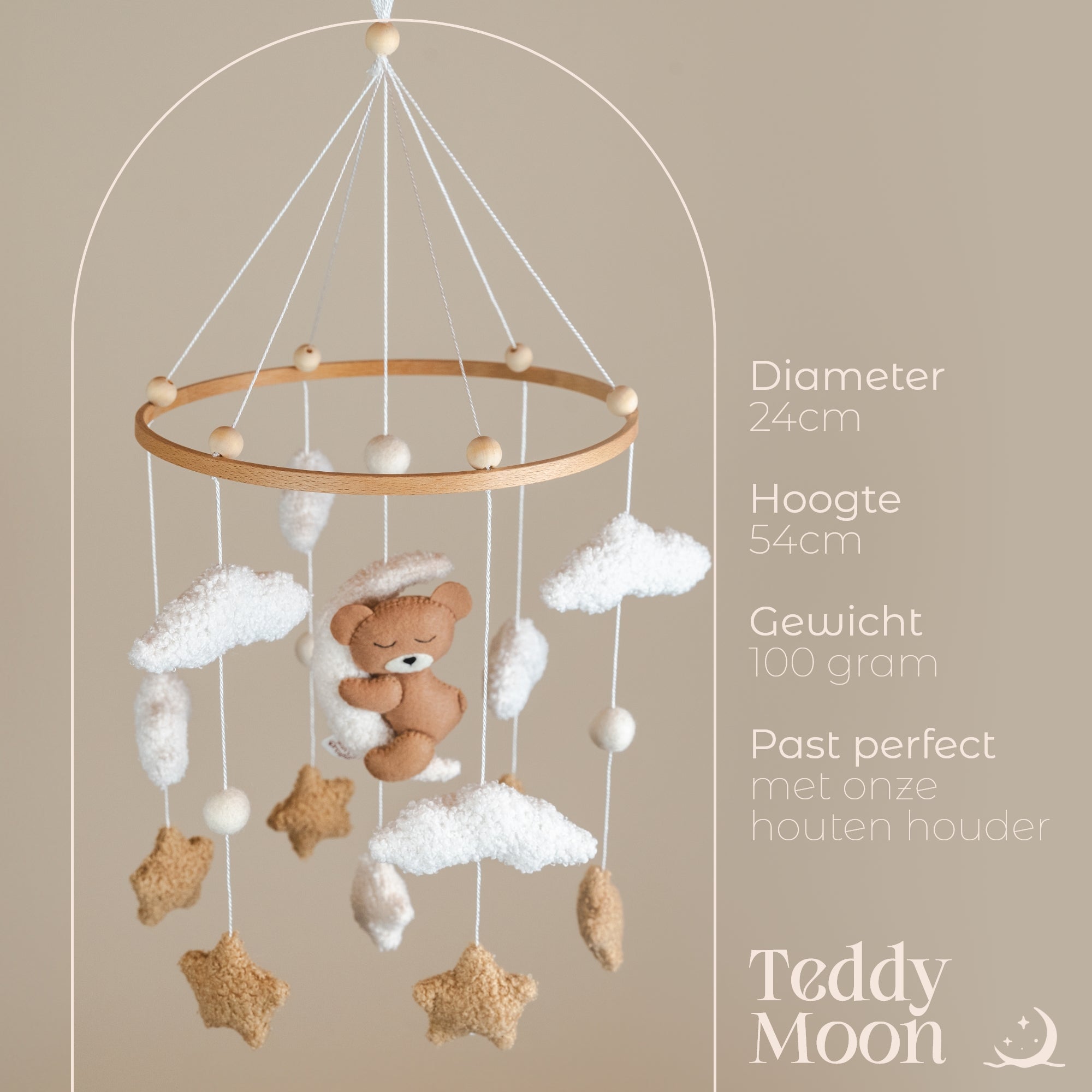Teddy Moon Crib Mobile